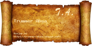 Trummer Absa névjegykártya